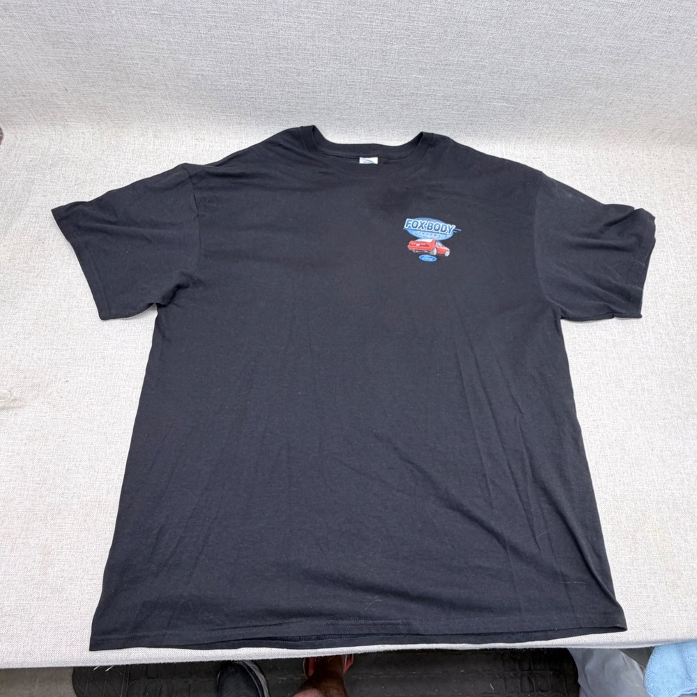 Vintage Delta Ford Mustang Fox Body Garage T-Shirt 2XL Black Car Graphic Tee